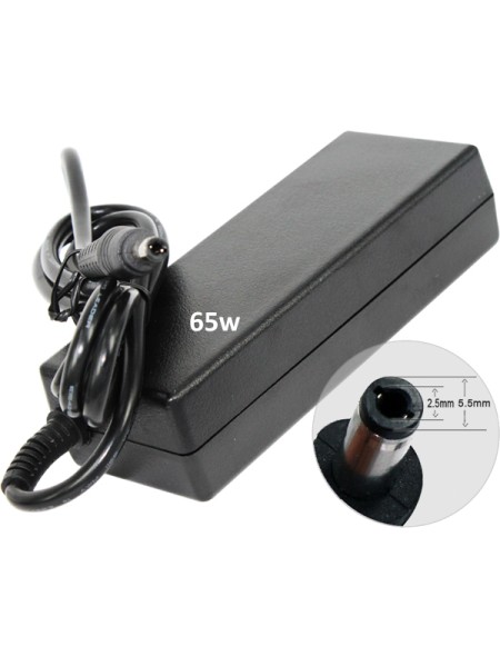 Cargador compatible para portátil ASUS / MSI / TOSHIBA / LENOVO / MEDION 65W 19V 3.42A 5.5x2.5 mm Dayma